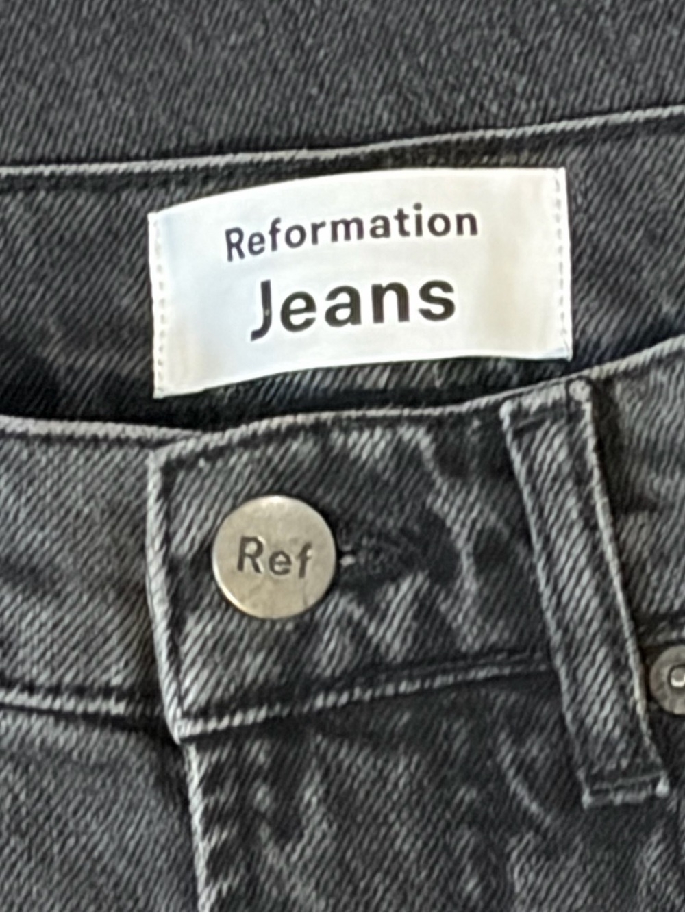 REFORMATION 80s Ultra High Cigarette Straight Leg Black Jeans Zip Ankle Size 26 - Picture 9 of 11